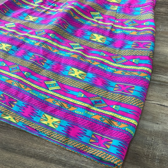 Amanda Uprichard Neon Pink Aztec Mini Skirt size petite - Picture 2 of 6